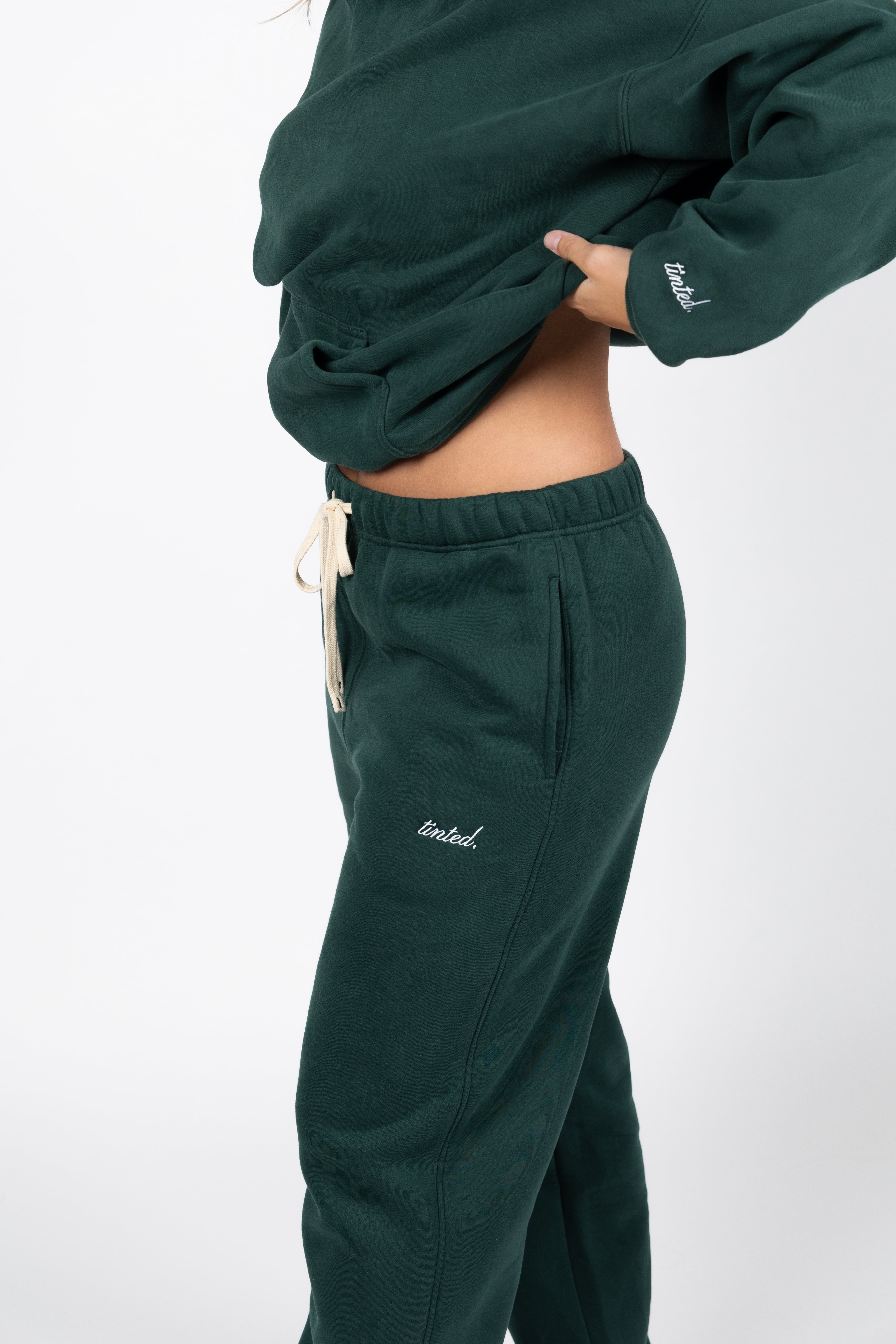 Wide Leg Sweatpants FOREST GREEN Tinted Apparel