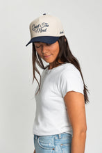 Load image into Gallery viewer, “Quiet the Mind” Canvas Trucker Hat | NAVY