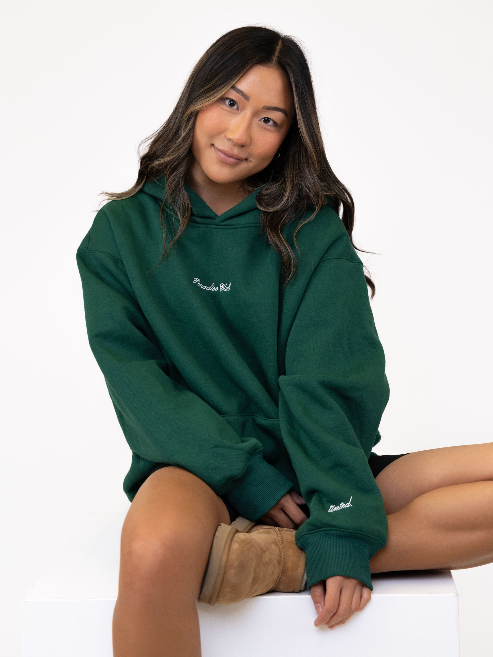 Cozy Fleece Paradise Hoodie | FOREST GREEN