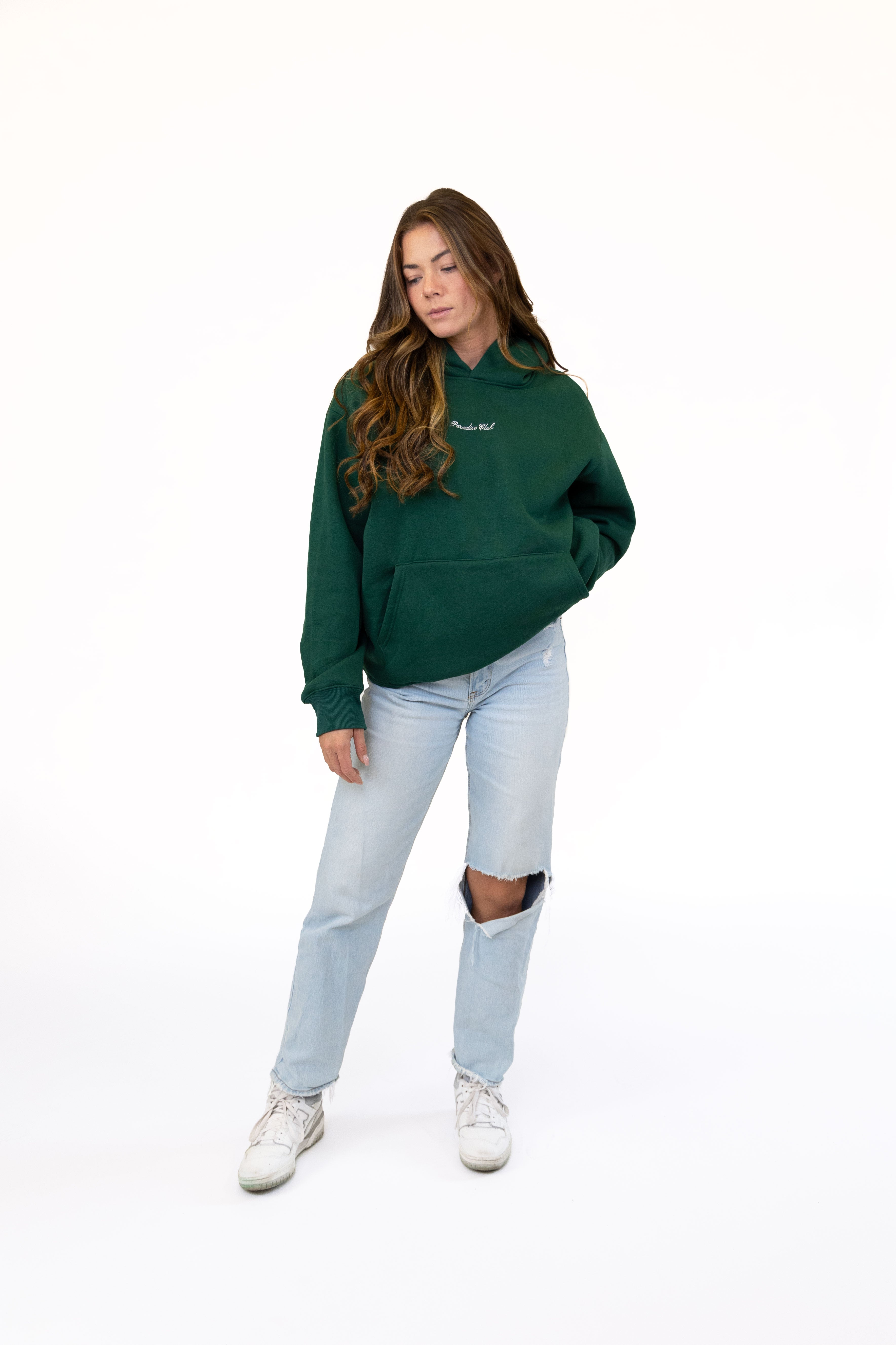 Cozy Fleece Paradise Hoodie | FOREST GREEN