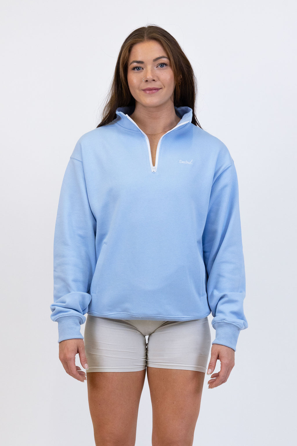 ¼ zip crewneck | OCEAN BLUE