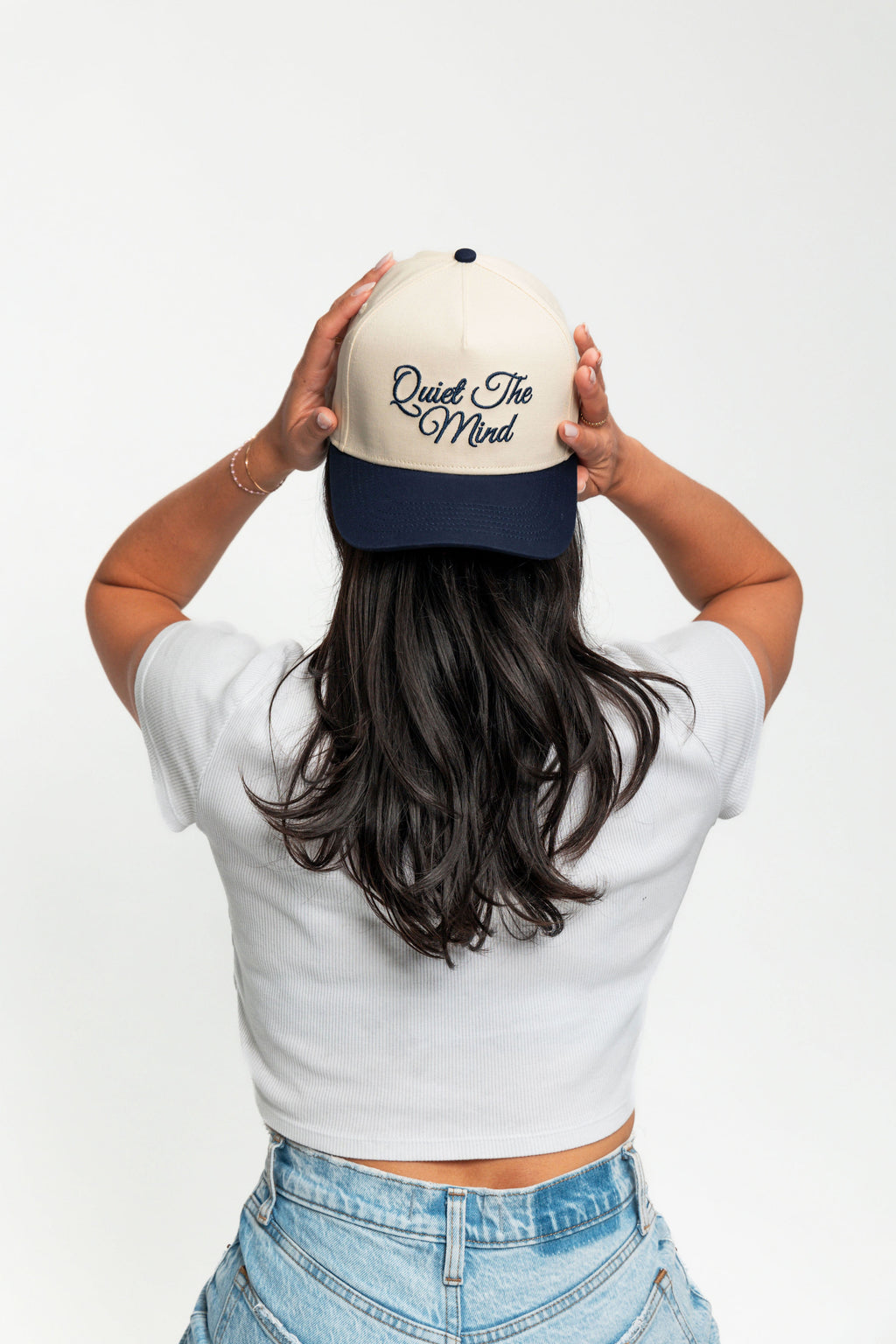 “Quiet the Mind” Canvas Trucker Hat | NAVY