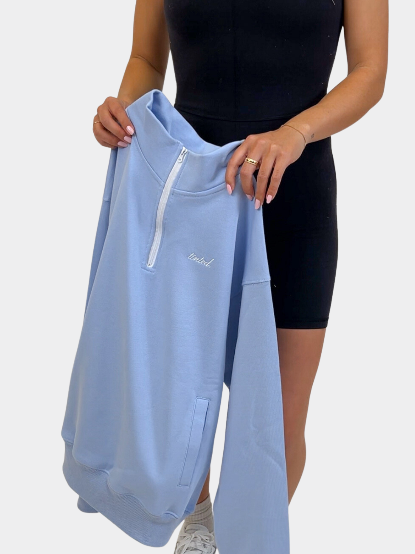 ¼ zip crewneck | OCEAN BLUE