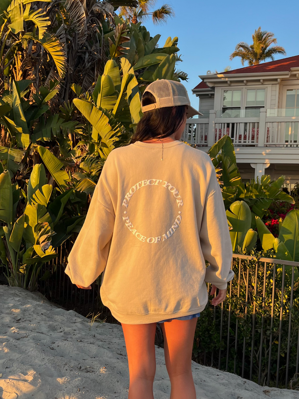 Protect Your Peace Of Mind Crewneck | Sand
