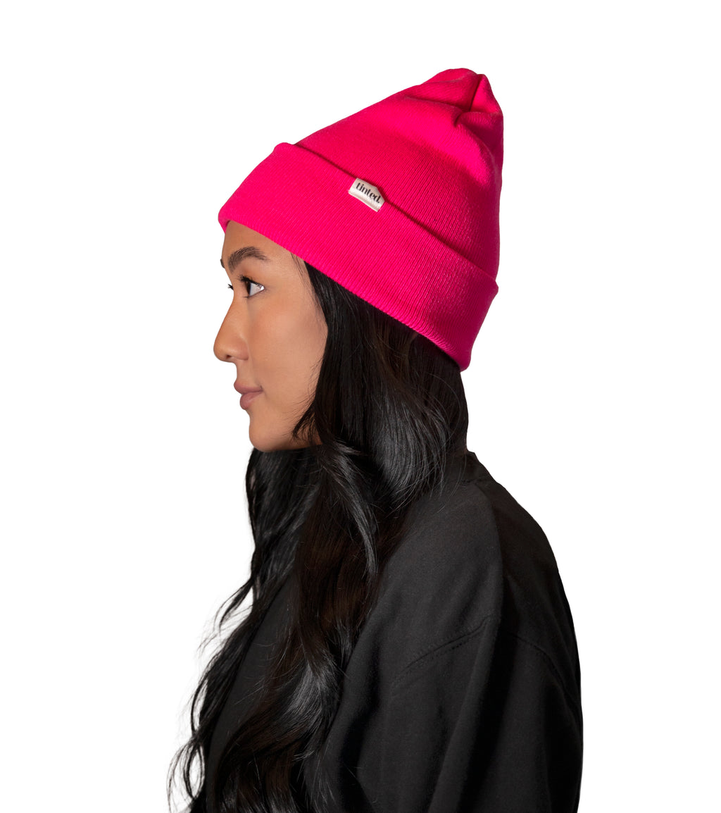 THE PINK HIBISCUS BEANIE - Tinted Apparel